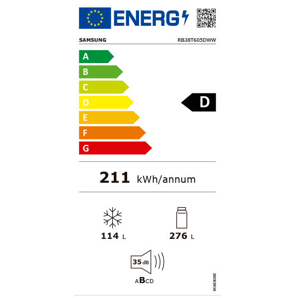 Frigorífico Samsung Combi Blanco 2m RB38T605DWW/EF
                                    image number 2